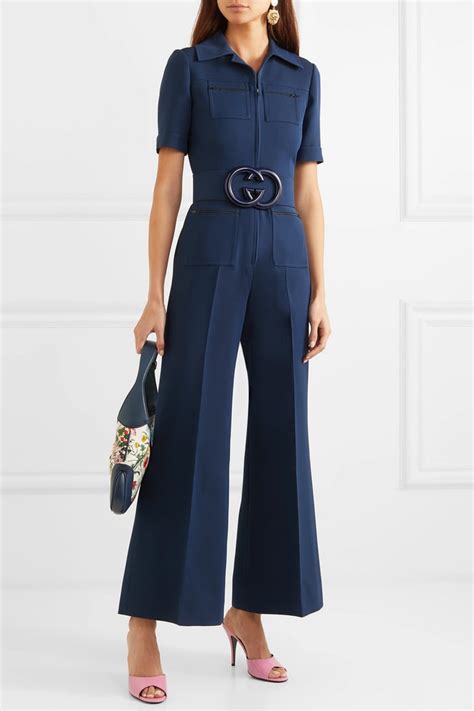 gucci blue jumpsuit|GUCCI Satin jumpsuit .